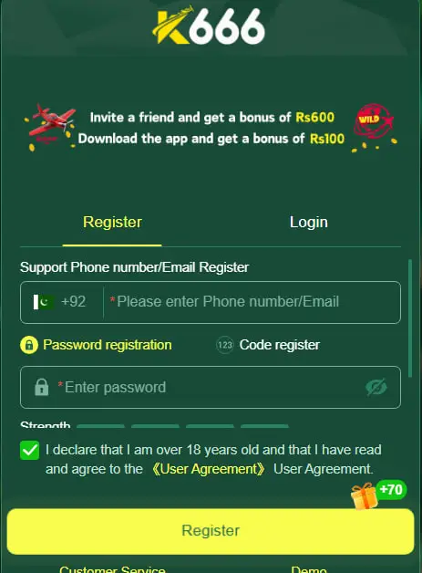 K666 game download registration steps 