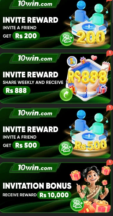 10win Game rewards and referrals  