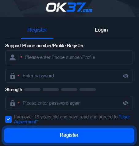 OK37 Game Download Register